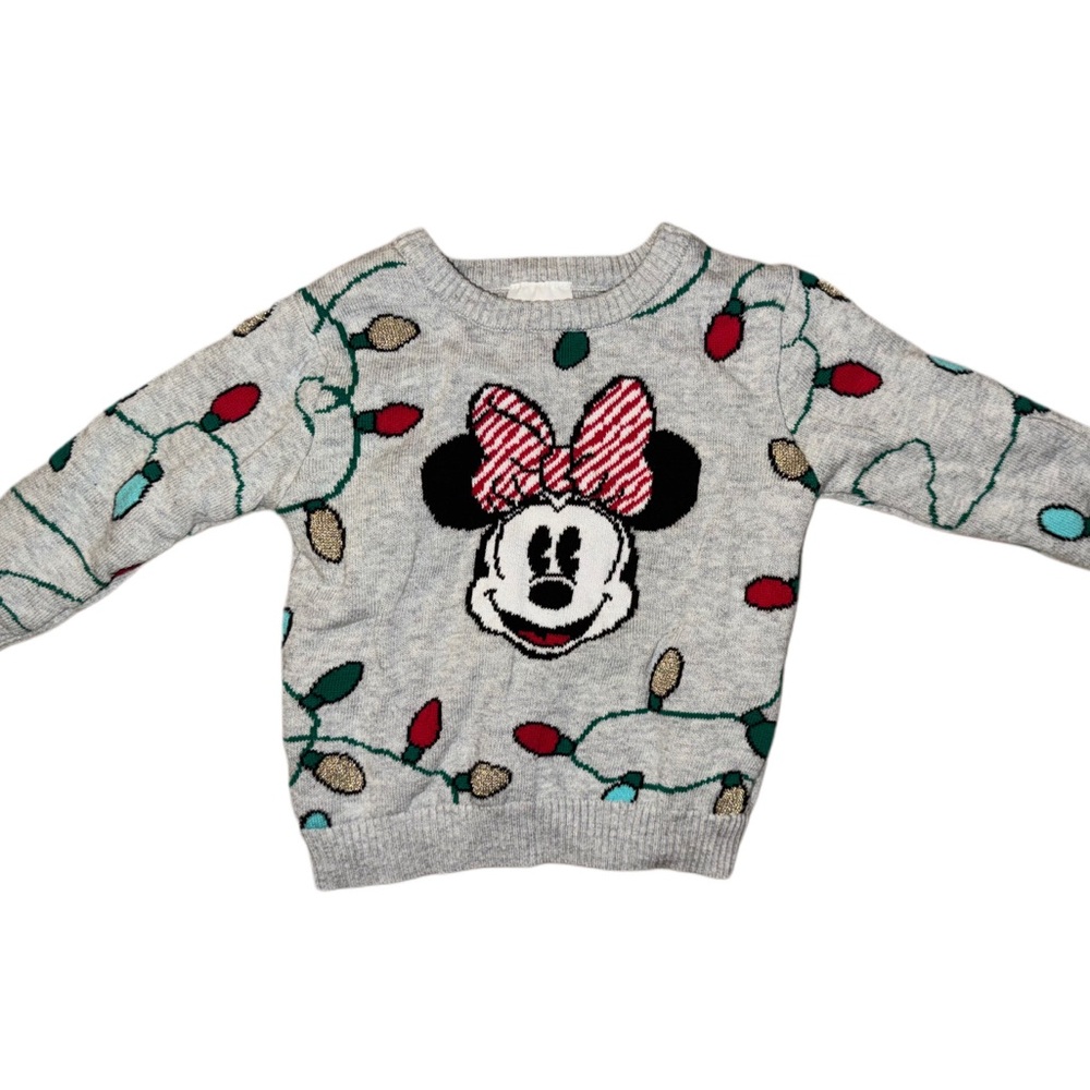 Disney Gray Minnie Mouse Holiday Sweatshirt